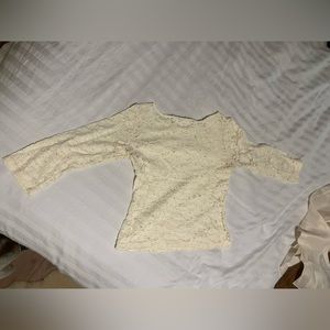 Donna Rae cream lace top